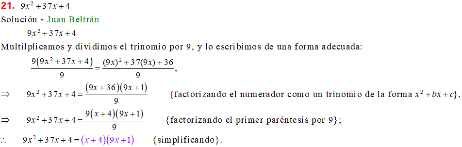 Factorizar Trinomios De La Forma X2bxc Ejemplos